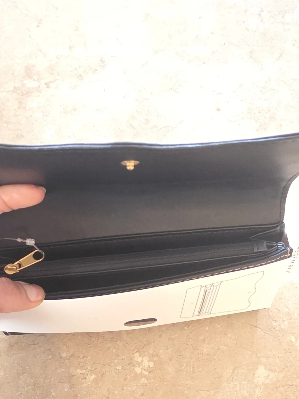 FREE ASSEMBLY Women's Black Wallet with Cream Accents